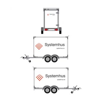 Systemhus dekor til liten henger, design 1