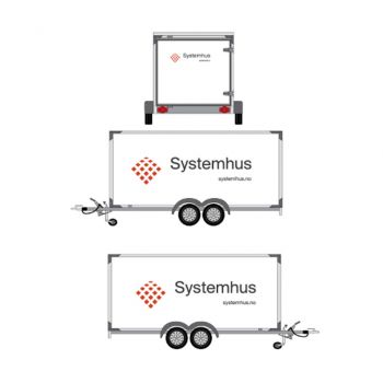 Systemhus dekor til stor henger, design 1